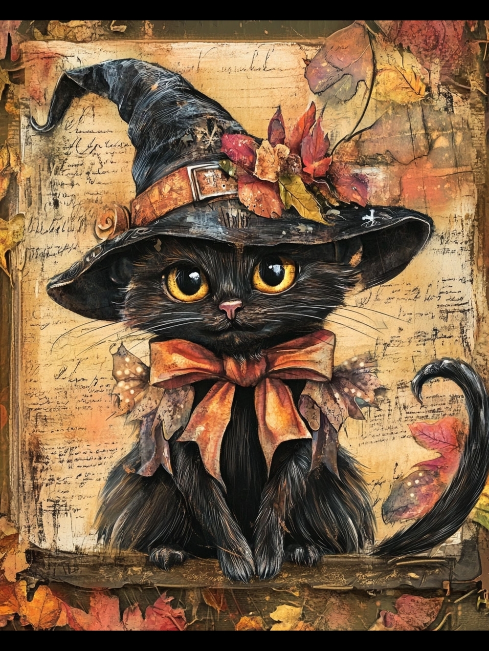 Custom Fridge Magnet Black Cat Halloween Home Kitchen Decor